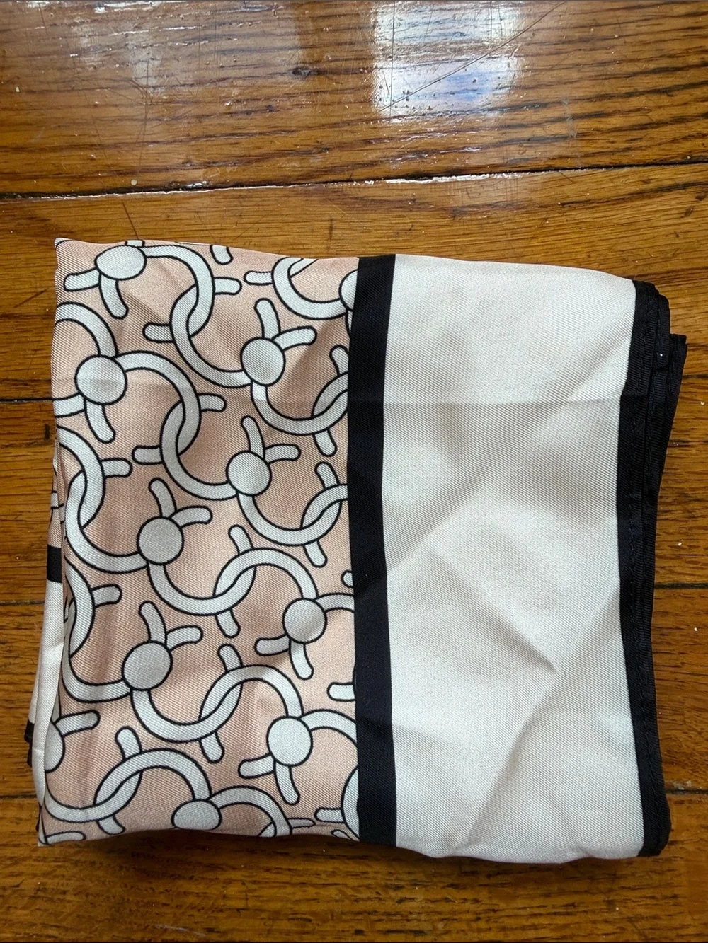 Cafuné Locked C Silk Scarf with Black Trim